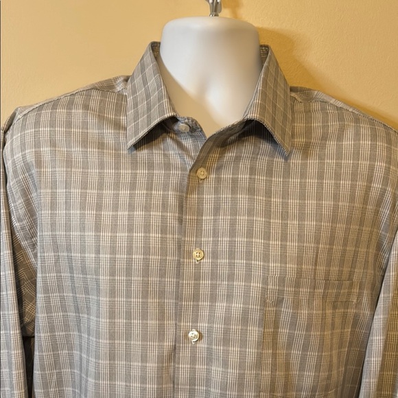 Kenneth Cole Reaction Light Gray Checkered Shirt - Picture 4 of 10